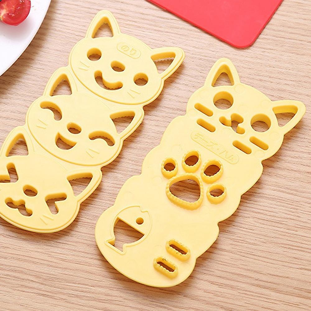 1set Cute Cat Rice Ball Sushi Mold Cutter Sandwich Diy Tool for Kids