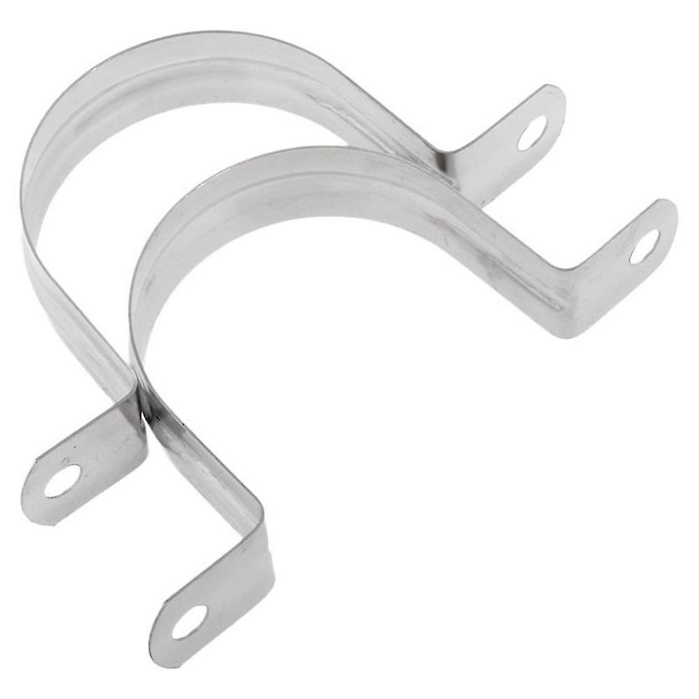 2 Edelstahl U-frmigen Rohrschellen, Half Pipe -80mm