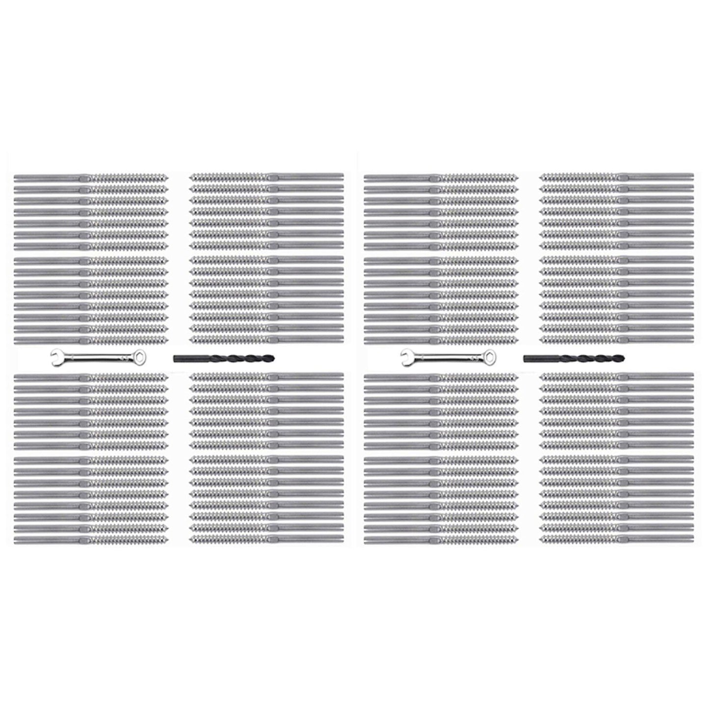60 Pairs Swage Lag Screws Left & Right for 1/8 Inch Cable Railing