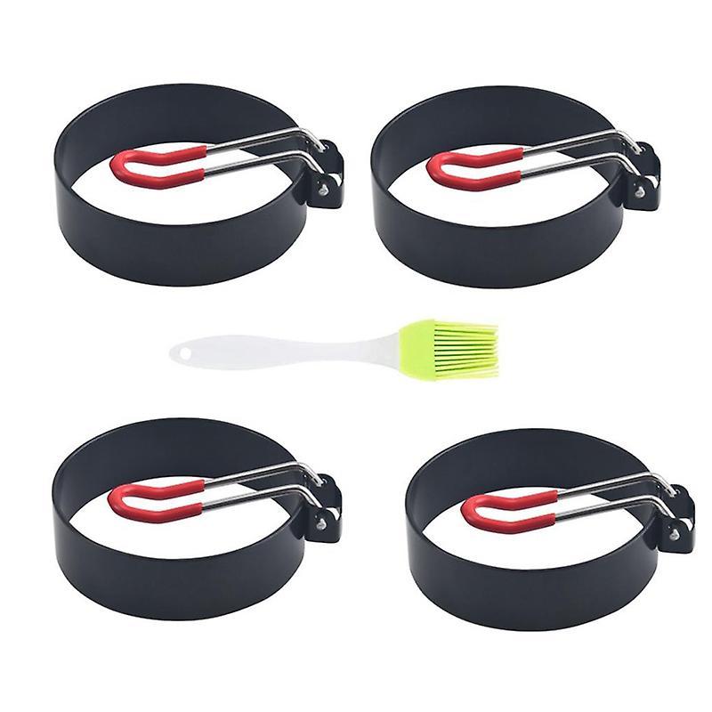 4 Pcs Round Egg Pan Ring Non-stick Heat-resistant Handle
