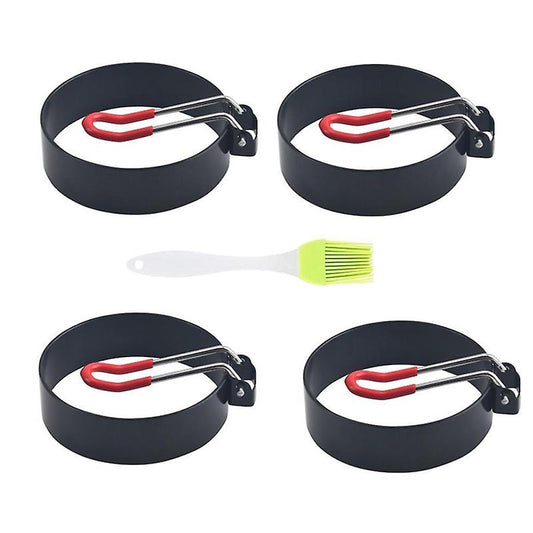 4 Pcs Round Egg Pan Ring Non-stick Heat-resistant Handle