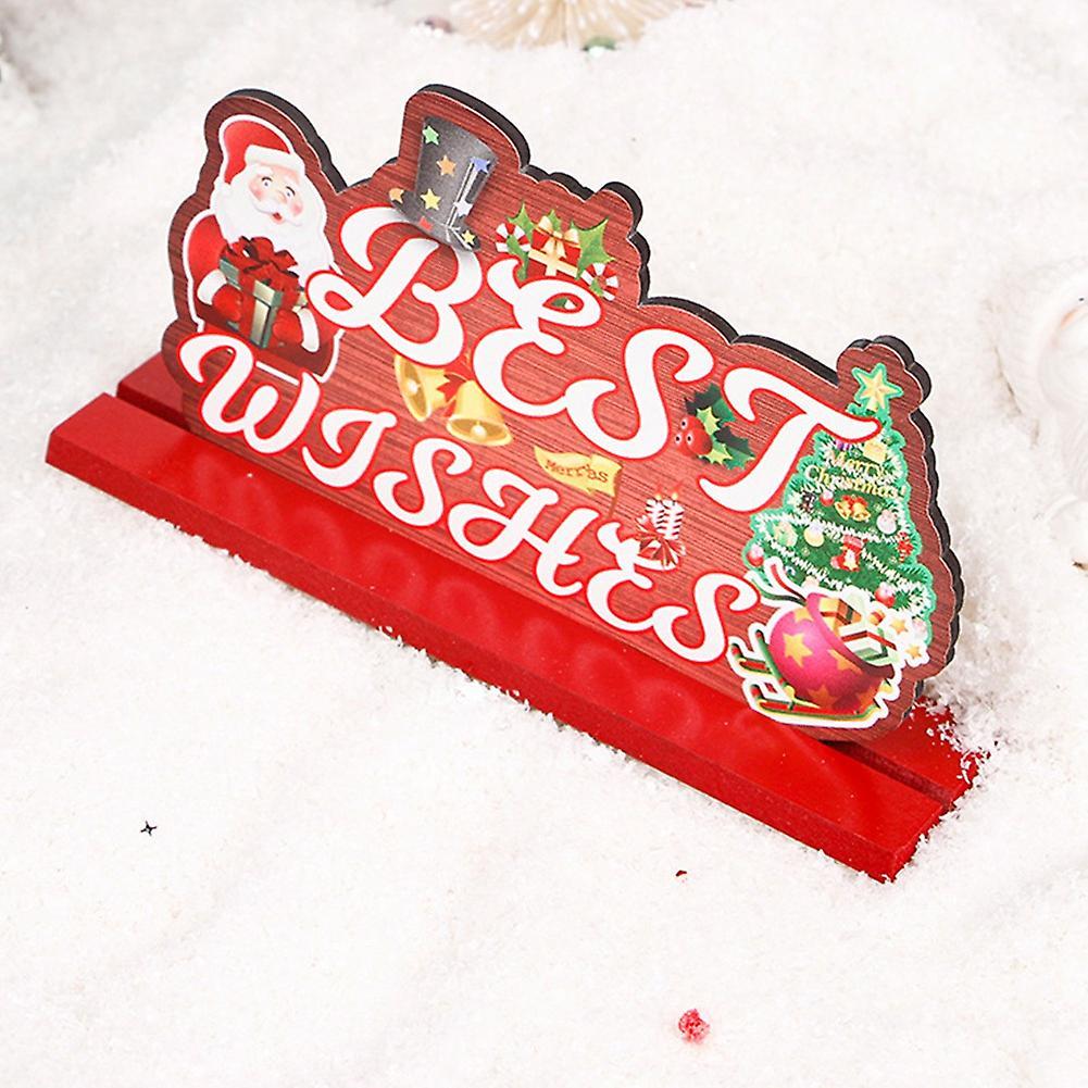 Lovely Xmas Wood Ornament Santa Claus Wood Craft for Home Party,b
