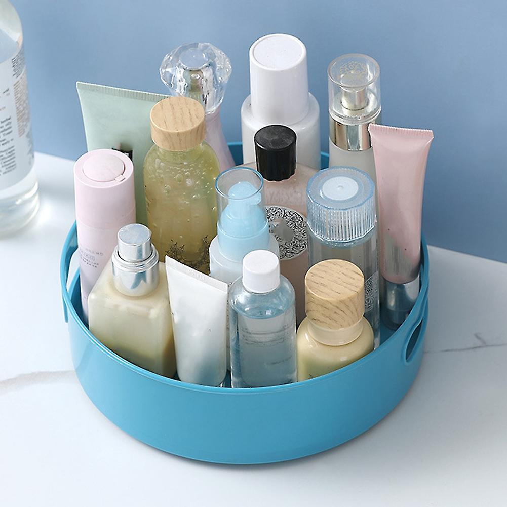 Rotating Tray for Spice Jar Food Non Slip Dried Storage Plate, Blue