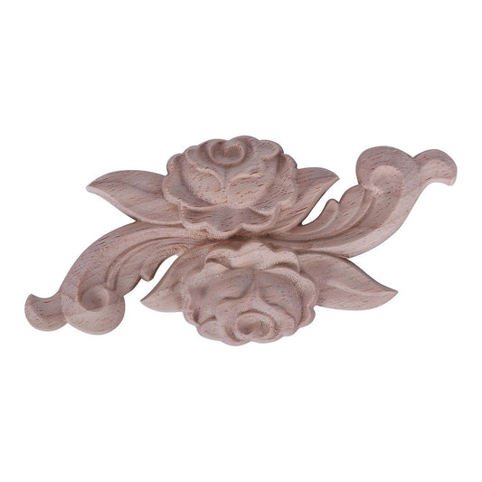 1x Rubber Wood Carved Corner Craft Onlay Applique(12*6cm)
