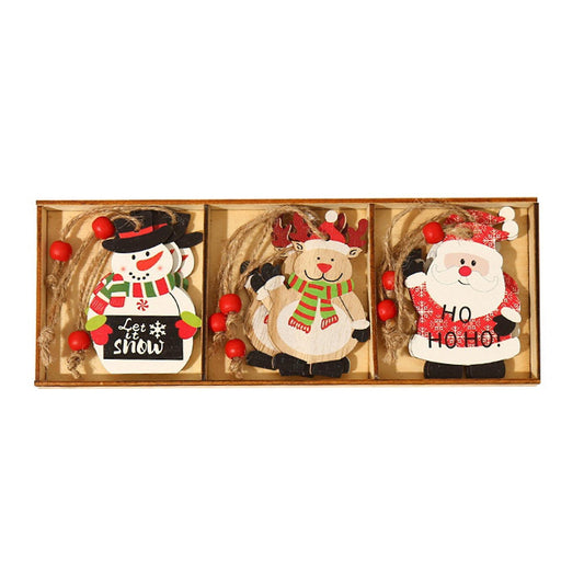 Christmas Tree Ornaments Painted Wooden Pendant Diy Ornaments,a