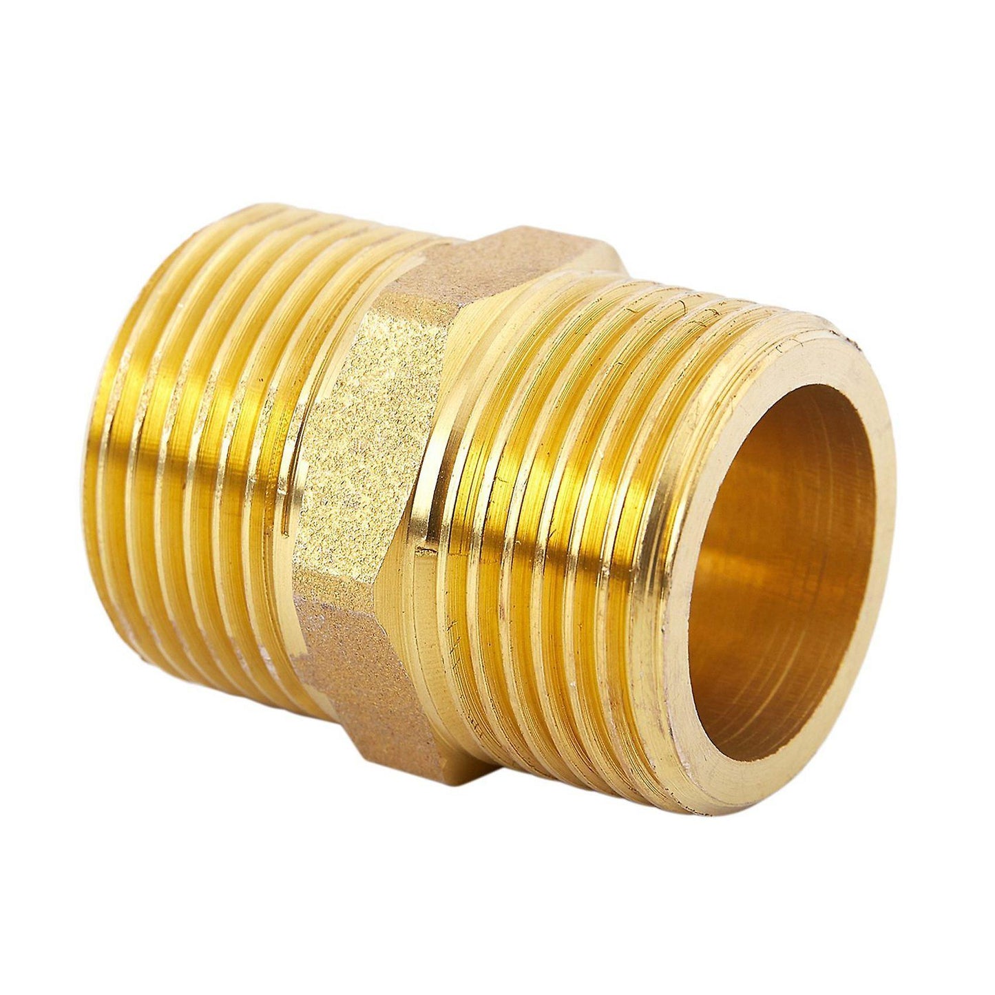 Brass 3/4 Inch Pt to 3/4 Inch Pt Male Thread Hex Nipple Piping