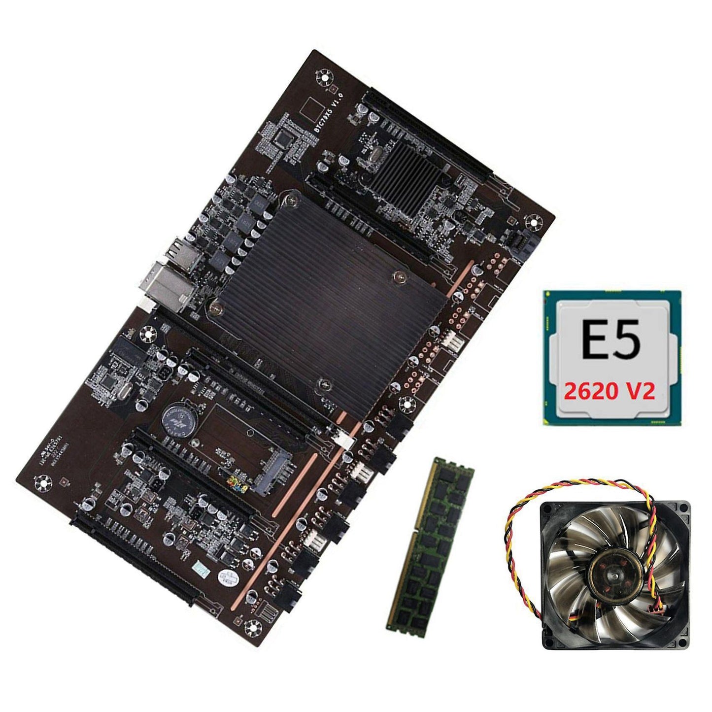 X79 H61 Btc Miner Motherboard with E5 2620 V2 Cpu+recc 4g Ddr3 Ram
