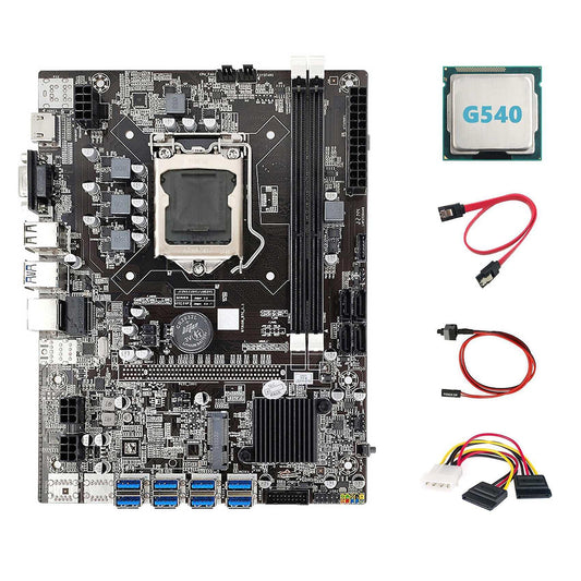 B75 Eth Mining Motherboard +g540 Cpu+4pin to Sata Cable+sata Cable