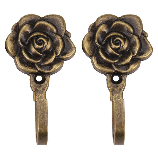 2pcs Metal Rose Flower Curtain Tie Back Tieback Holders Wall Decor