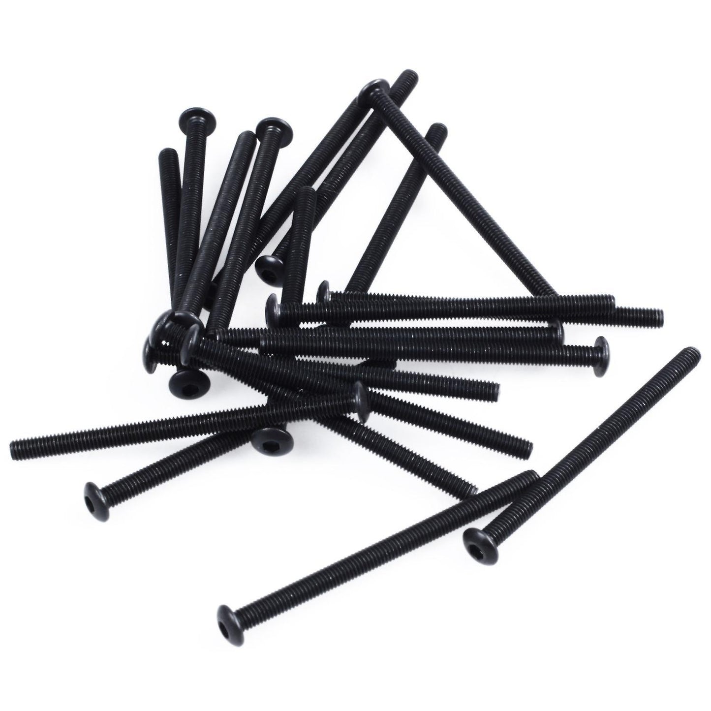 M3 X 45mm Alloy Steel Hex Socket Button Head Screws Black 20 Pcs