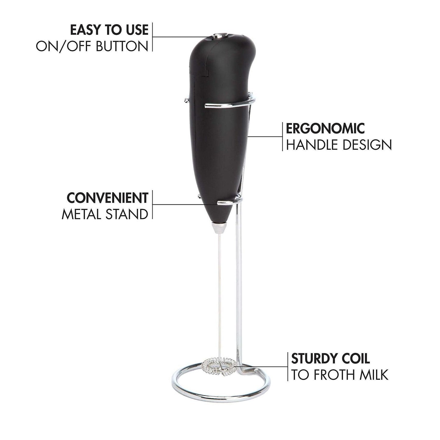Milk Frother with Stand Handheld for Coffee Frappe Bulletproof Matcha
