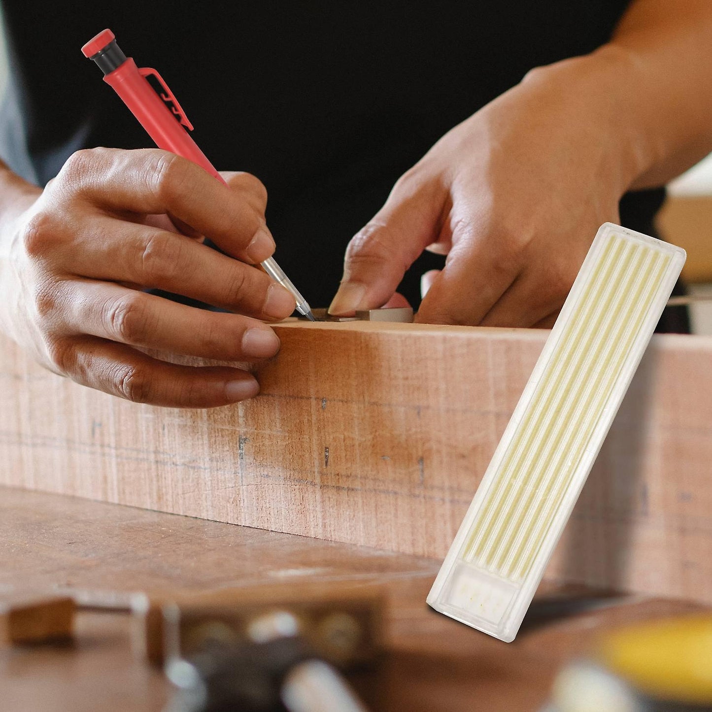 Solid Carpenter Pencil Ruler Set Includes Construction Pencils