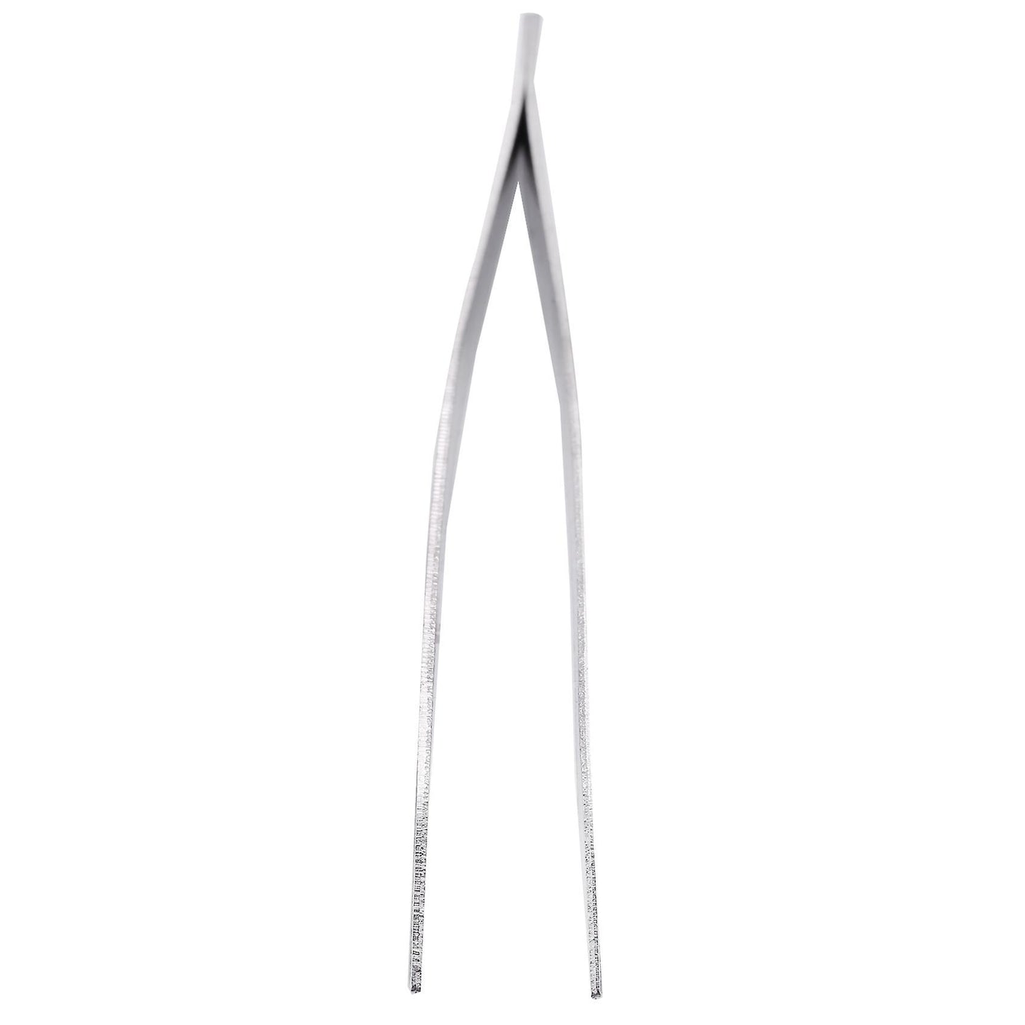 5.9" Long Silver Tone Bent Curved Tip Tweezers Forceps Plier Hand Tool