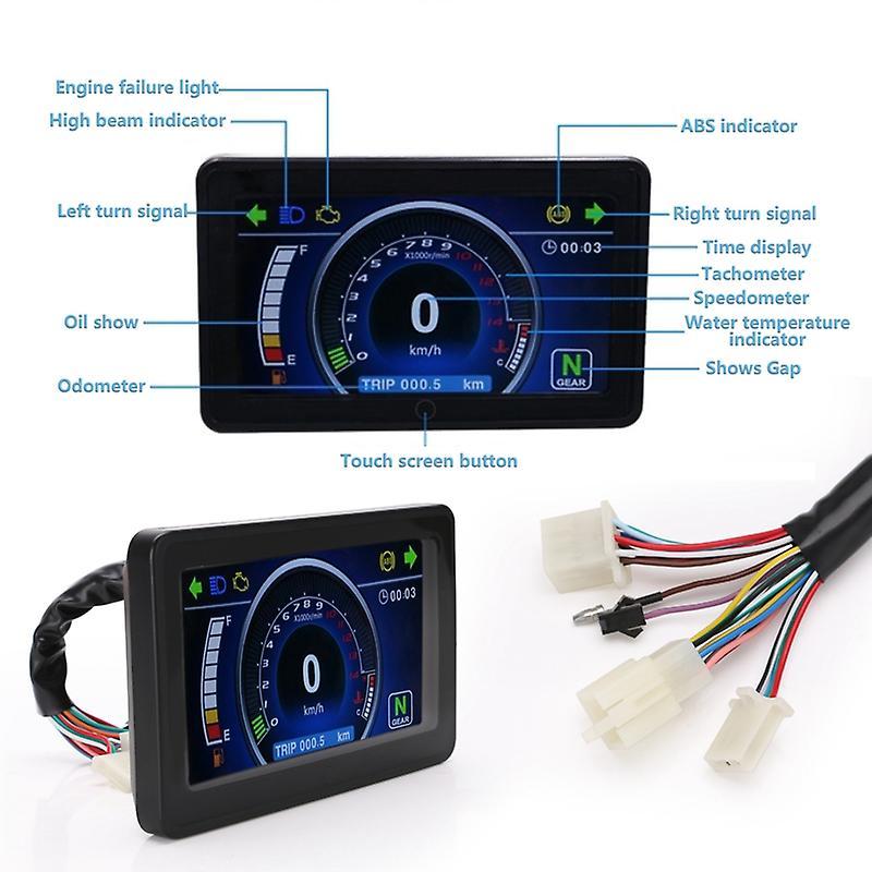 Universal Motorcycle Lcd Display Instrument for 1,2,4 Cylinder