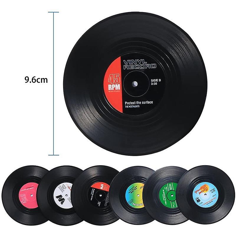 6 Pieces Vinyl Disk Coasters, Protection Desktop to Prevent Damage