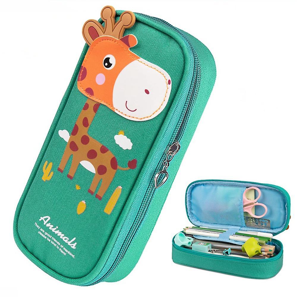 Pencil Case, Large Capacity Pen Case Pencil Bag with Zipper (green)