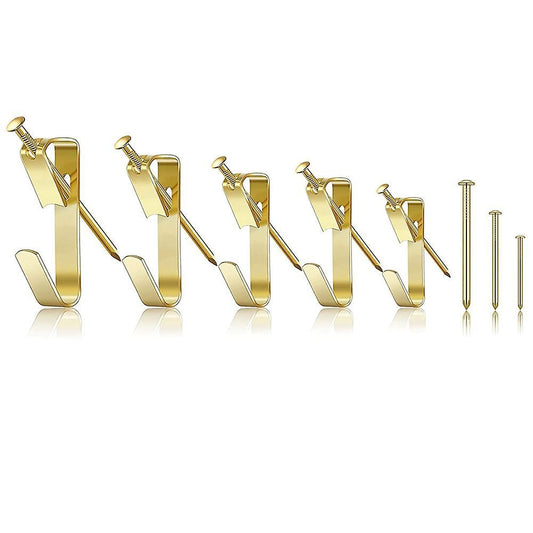 Picture Hooks Kit,golden Wall Hangers,nails for Hanging Pictures