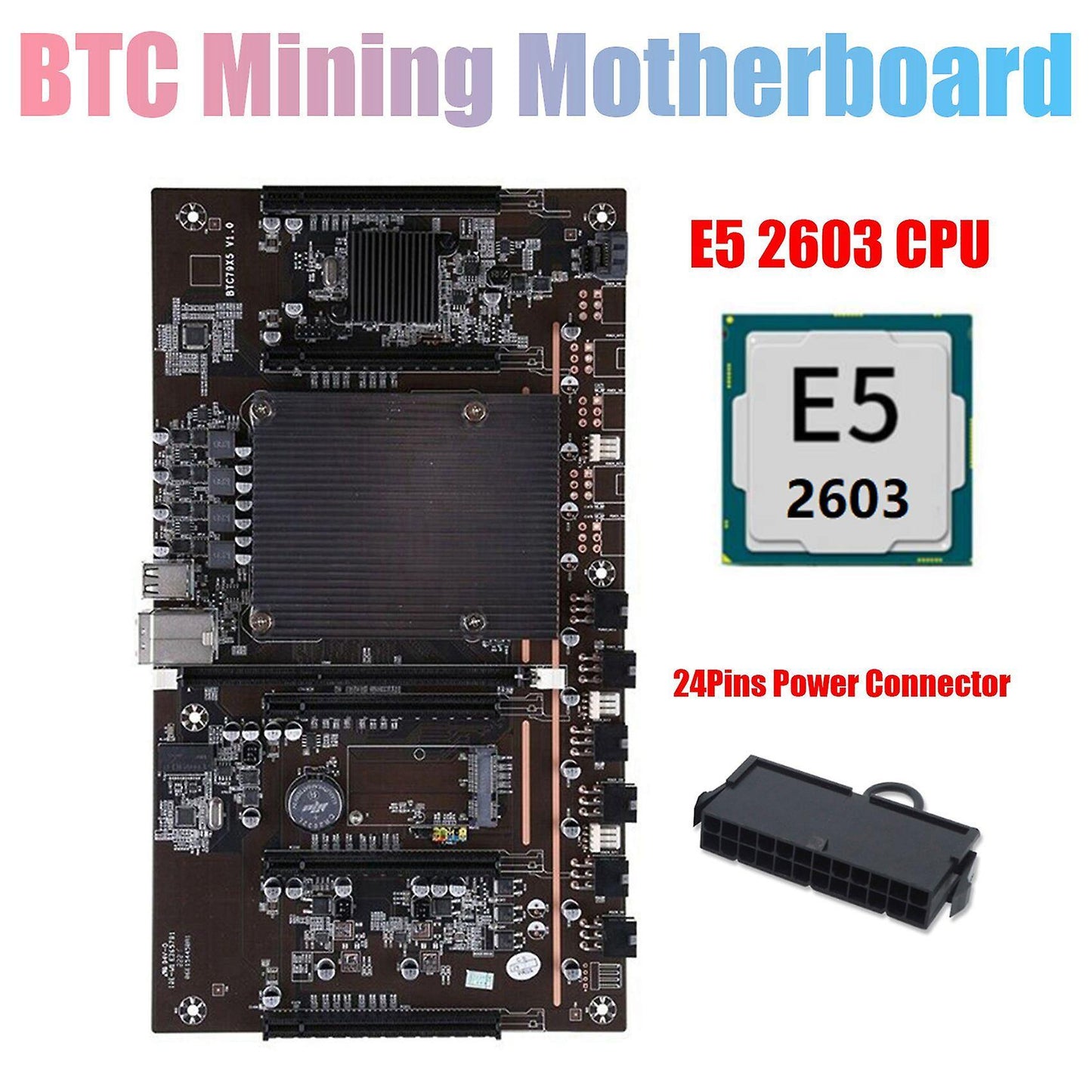 Btcx79 Miner Motherboard with E5 2603 Cpu+24pins for Btc Miner Mining