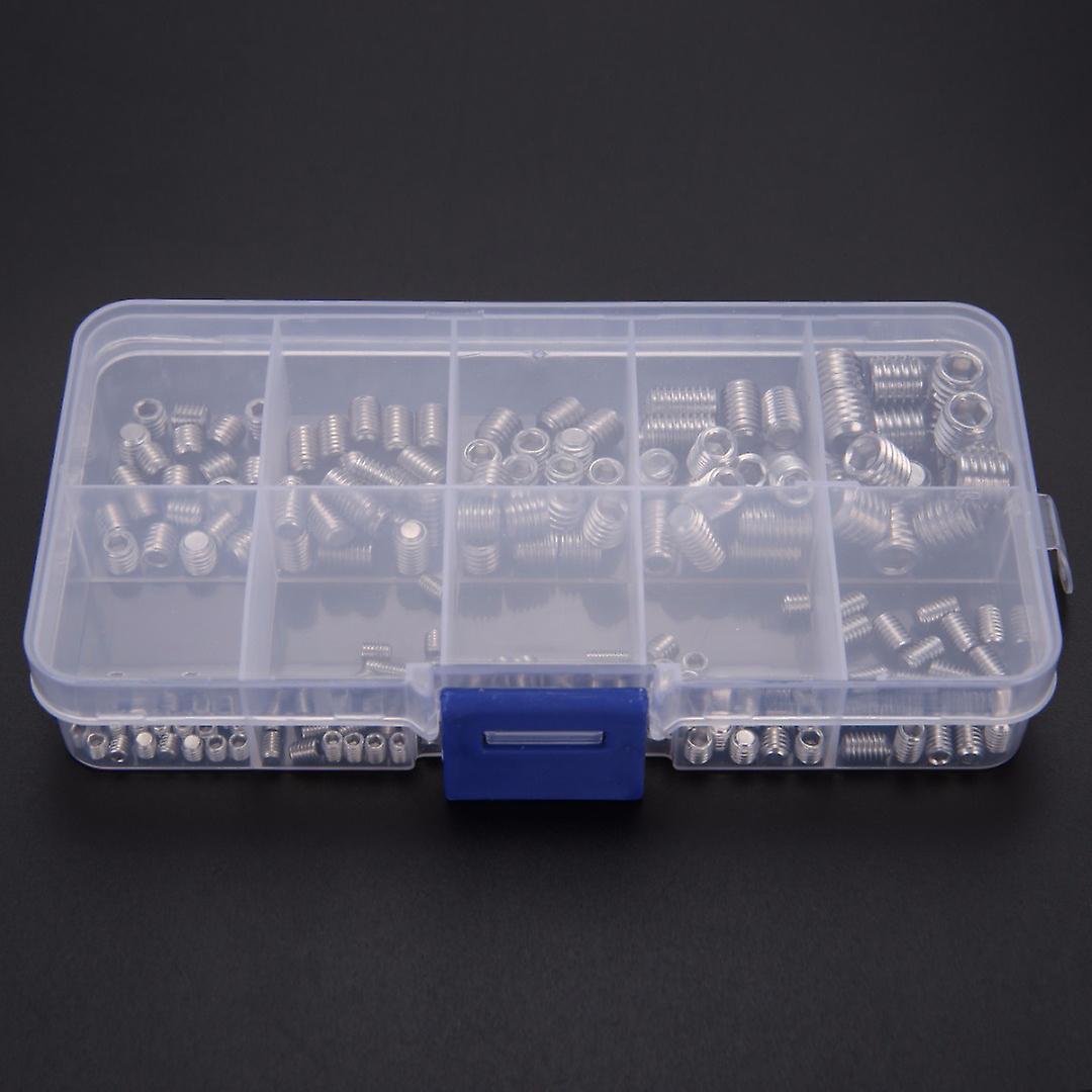 200pcs Grub Screws Hex Socket Screw Assortment Kit Set M3/m4/m5/m6/m8