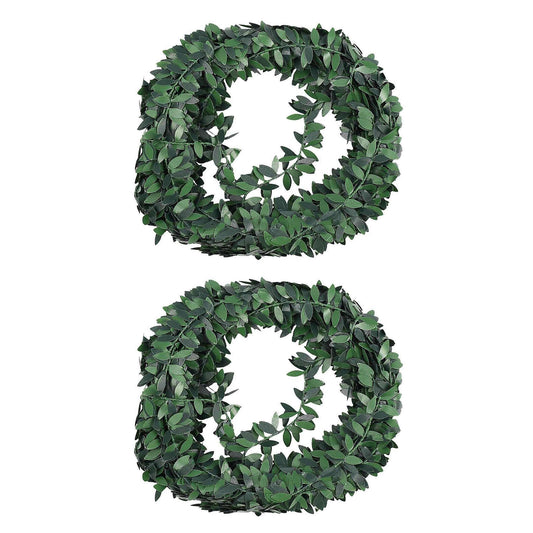 2x 7.5m Artificial Ivy Garland Foliage Green Leaves Simulated Vine