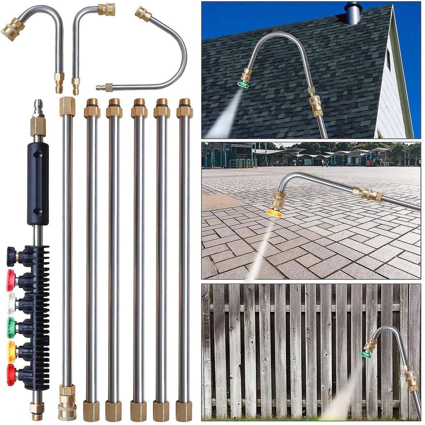 Pressure Washer Extension Wand,washer Lance with 5 Spray Nozzle Tips