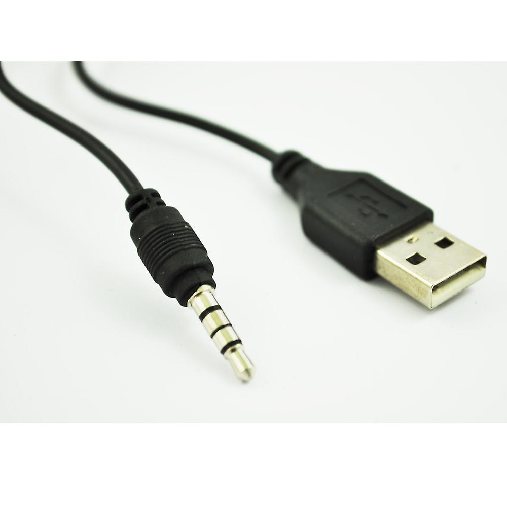 Black Usb A Type to 3.5mm Jack Plug Audio Data Cable for Mp3 Mp4