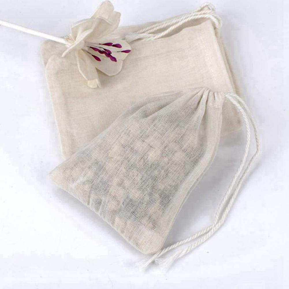 50 Pcs Drawstring Cotton Bags Muslin Bags,tea Brew Bags (4 X 3 Inch )