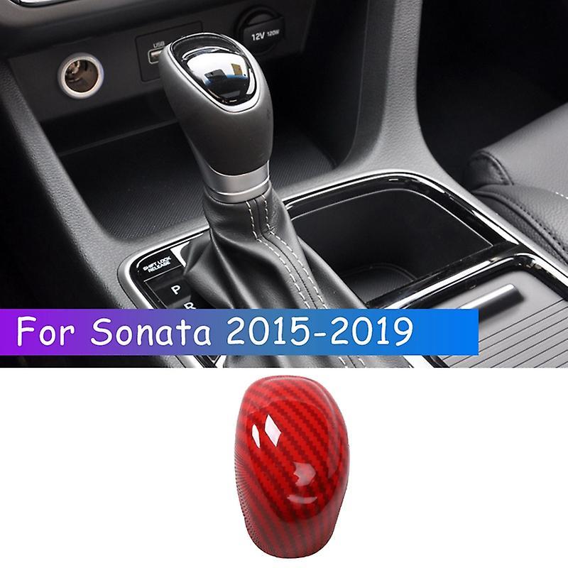 Red Carbon Fiber Central Console Gear Shift Knob Trim Shift Lever