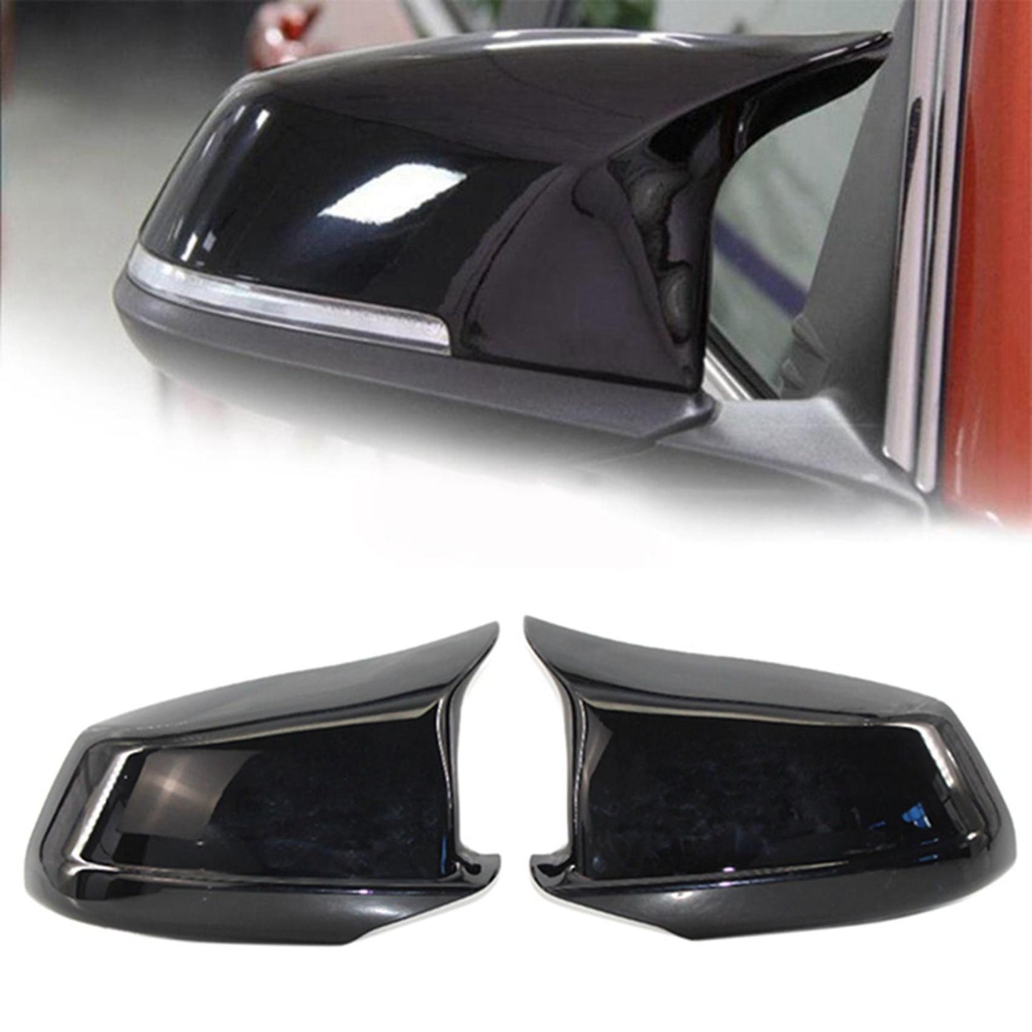 3 Pair Black Mirror Covers Fit for Bmw 5 Series F10/f11/f18 Pre-lci
