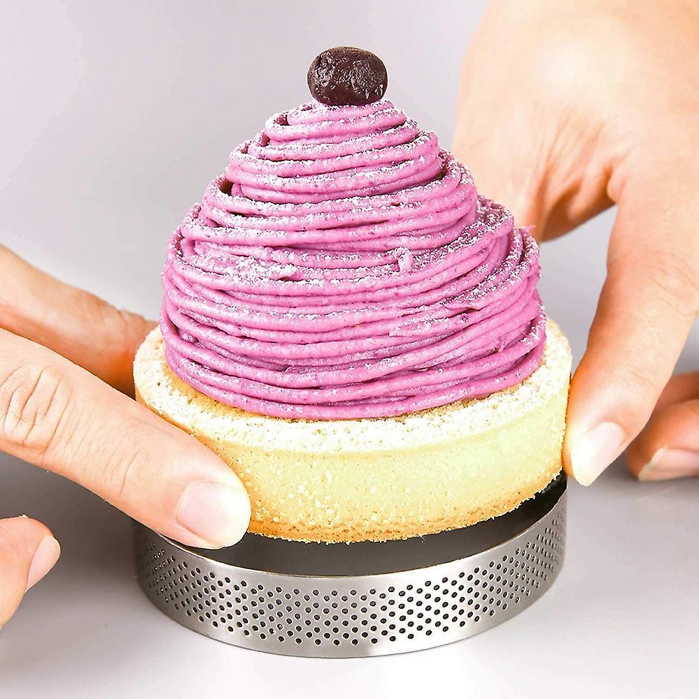 4 Pack Stainless Steel Tart Rings, Heat-resistant Cake Mousse Ring