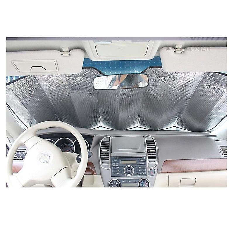 Car Windshield Sunshade Front and Rear Window Shade Silver 140 X 70cm