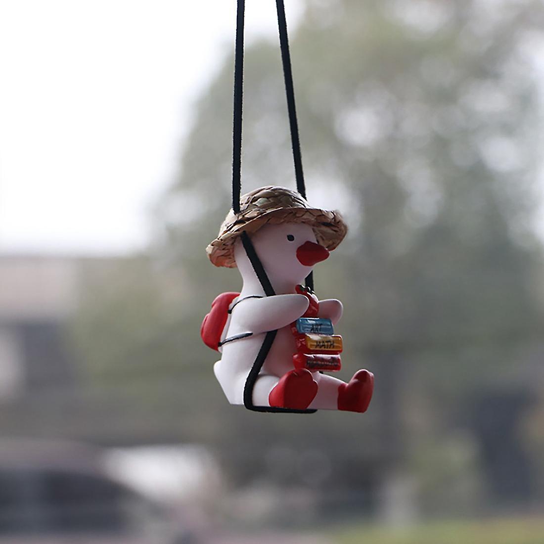 Duck Car Hanging Ornament Cute Duck Rear View Mirror Hanging Pendant