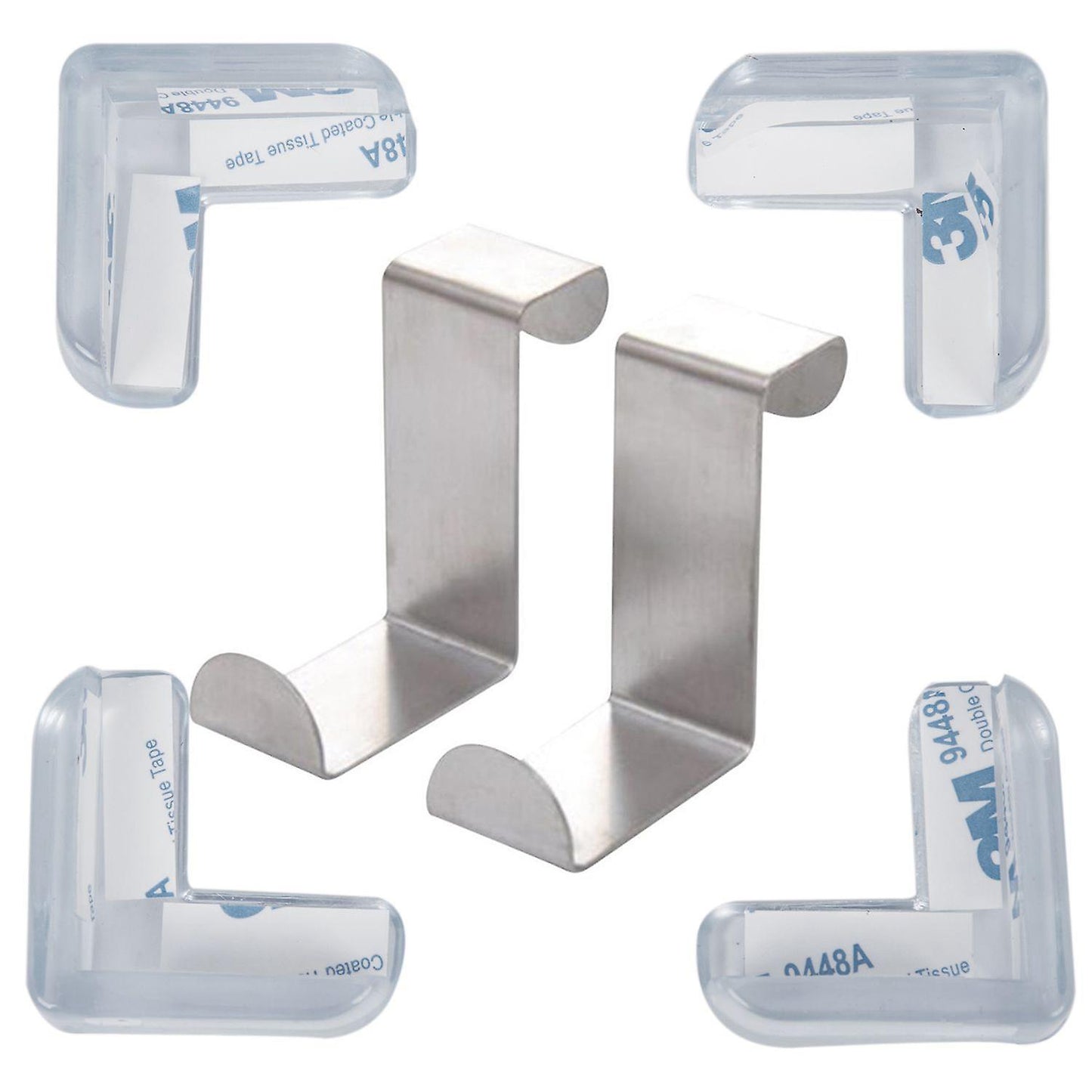 2pc Back Door Hook Stainless Steel Kitchen Cabinet Clothes Hanger