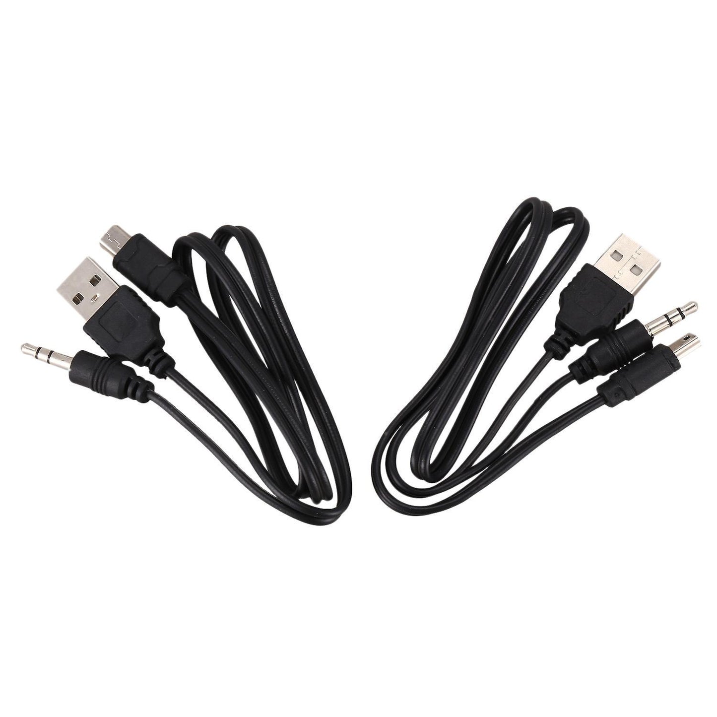 Usb 2.0 to Mini A Male 3.5mm Jack Plug Audio Data Cable 45cm 2 Pcs