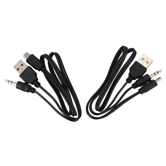 Usb 2.0 to Mini A Male 3.5mm Jack Plug Audio Data Cable 45cm 2 Pcs