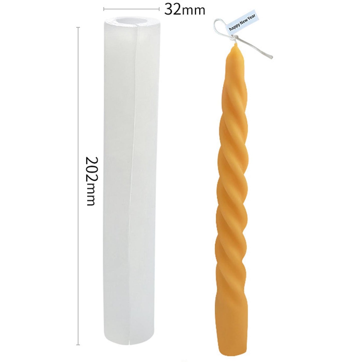 Spiral Cone Candle Mould, Diy 3d Classic Cone Candle Mould (202x32mm)