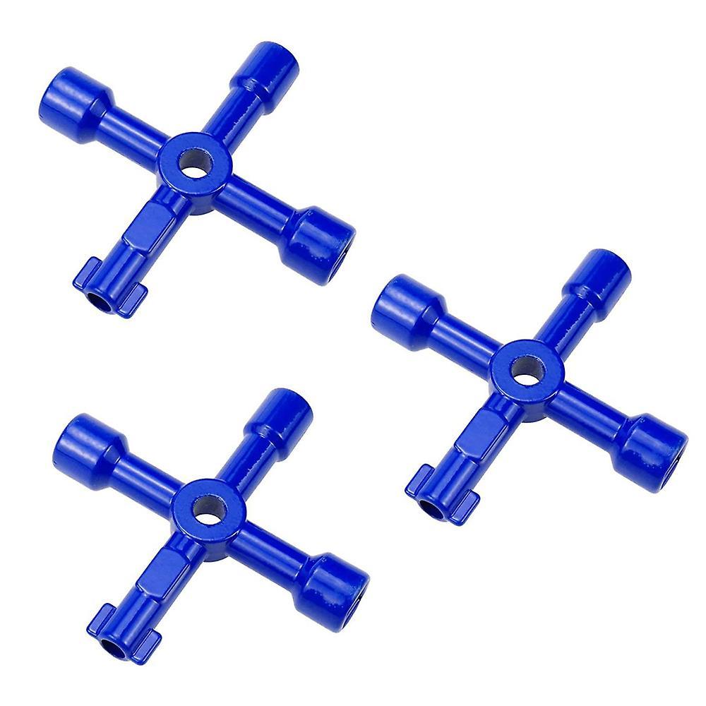 3 Pack 4-way Multi-functional Key Electric Gas Water Meter Box (blue)