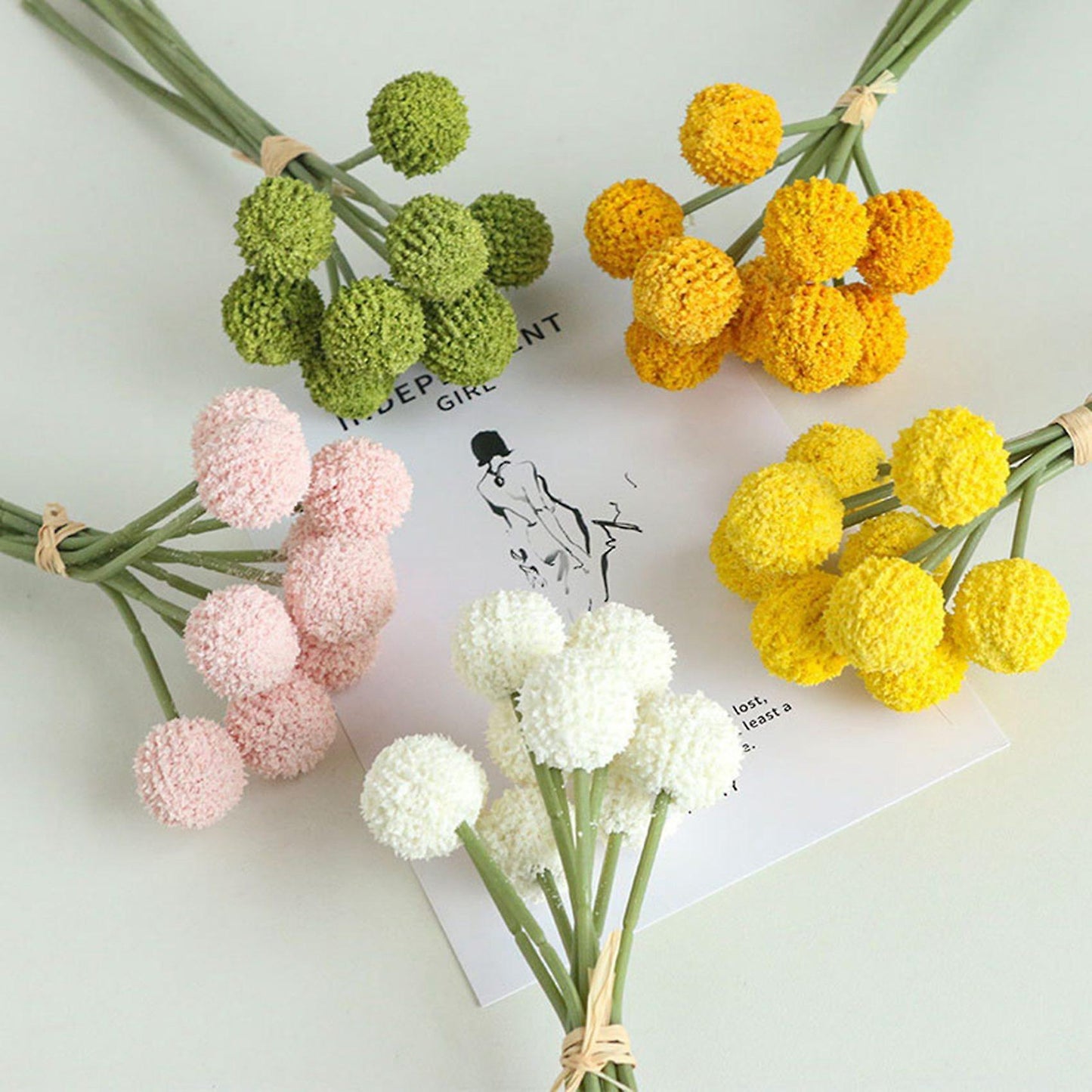 9 Pcs Golden Ball Artificial Flower Ball D