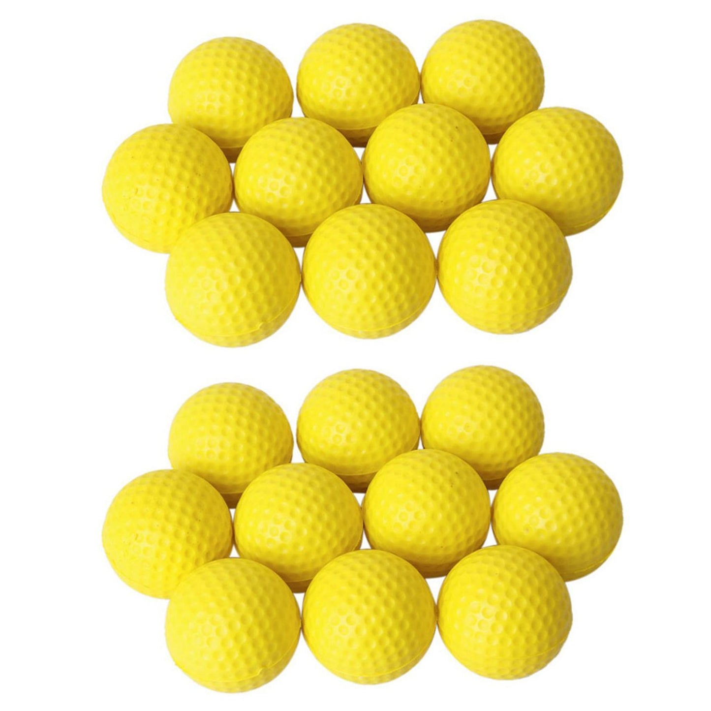 10pcs Yellow Soft Elastic Indoor Practice Pu Golf Ball