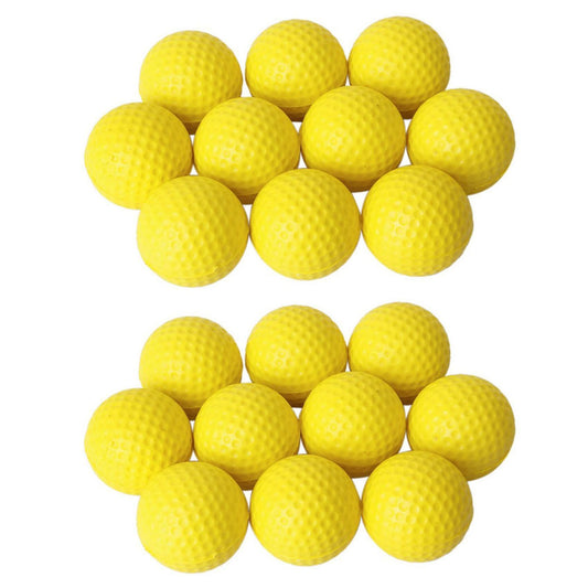10pcs Yellow Soft Elastic Indoor Practice Pu Golf Ball