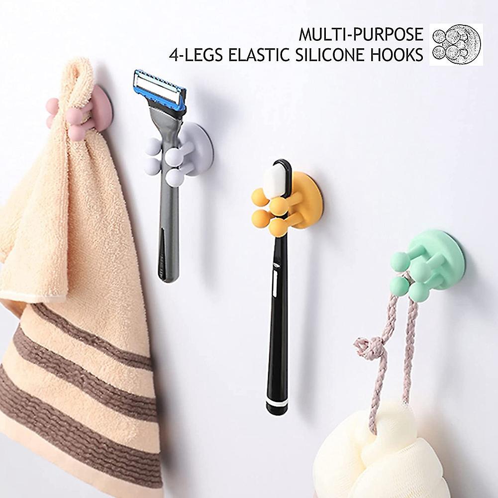 Adhesive Hooks Plug Cable Utility Silicone Hooks (3 Pcs 3 Color B)