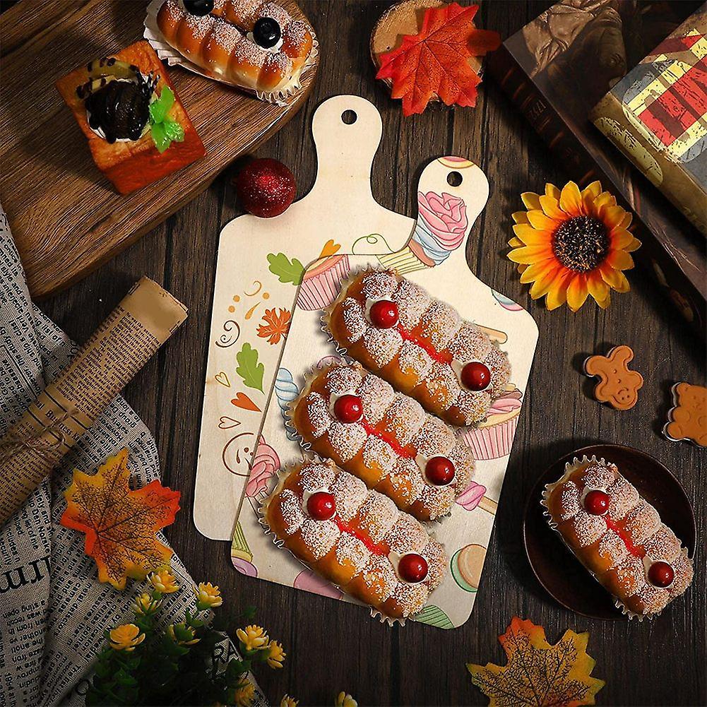 6 Pcs Christmas Mini Wooden Cutting Board with Handle Chopping Board