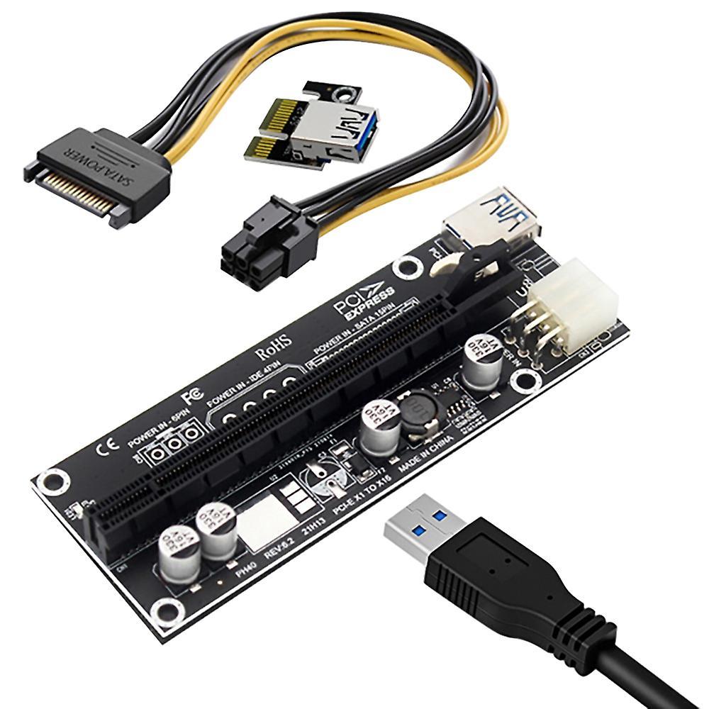 1pcs Pcie Extension Cable X1 to X16 6pin+usb3.0 Interface for Mining