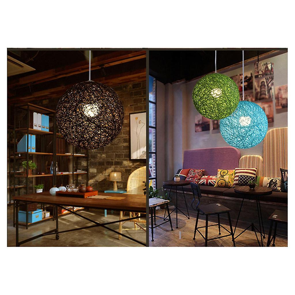 White Bamboo, Rattan Chandelier Spherical Rattan Nest Lampshade