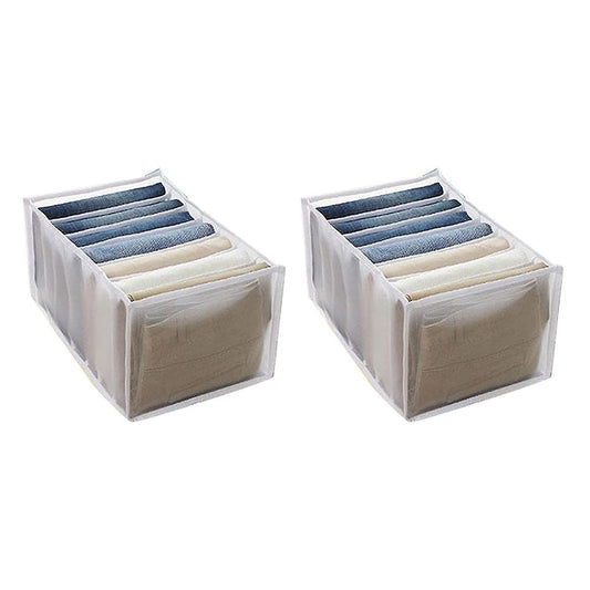 Wardrobe Organizer (2 Pieces) Wardrobe Storage Basket White Big
