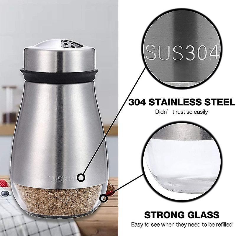 2pcs Salt and Pepper Shakers - Salt Shaker with Adjustable Pour Holes