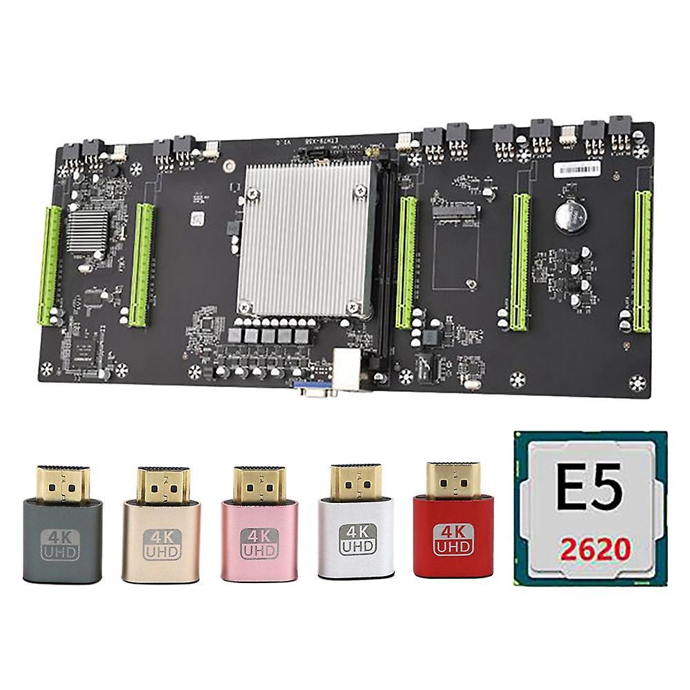 Mining Motherboard with 2620 Cpu+5 X Graphics Virtual Display Adapter