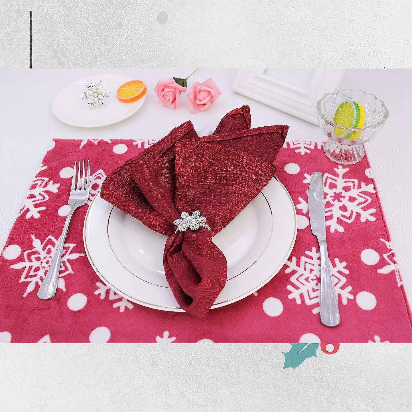 6 Pcs Snowflake Napkin Rings Set