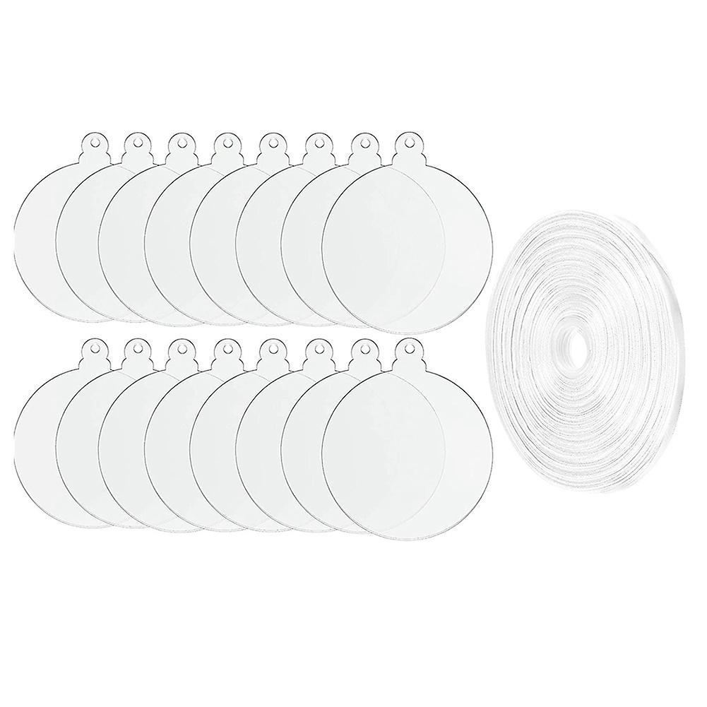 Acrylic Ornaments Diy Round Clear Christmas Blank Disc with Hole