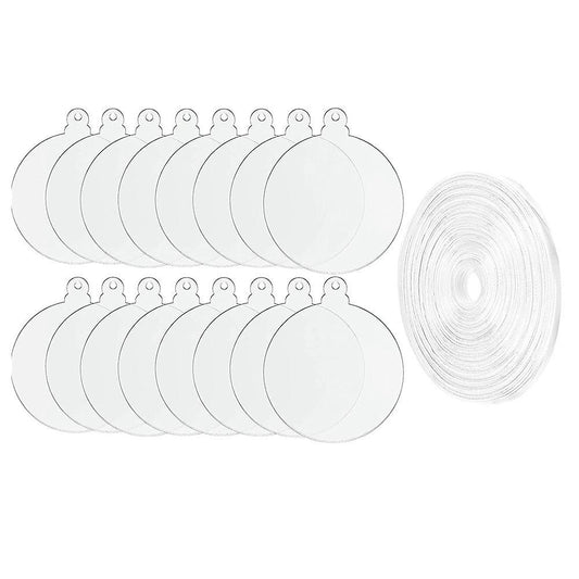 Acrylic Ornaments Diy Round Clear Christmas Blank Disc with Hole